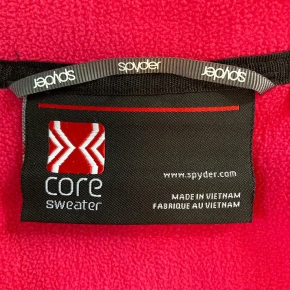 Spyder Core Sweater Jacket Full Zip Fleece Lined Raspberry (Size XL) - Picture 8 of 14